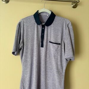 Men's Heather purple Polo Shirt with Navy Accents - state and liberty brand